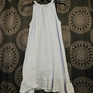 Blue and White Halter Dress